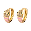 Brass Micro Pave Cubic Zirconia Earrings EJEW-E309-02G-2