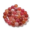 Faceted Natural Dragon Veins Agate Beads Strands G-F447-12mm-P08-3
