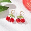 Acrylic Glass Cherry Leverback Earrings EJEW-MZ00444-1
