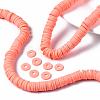 Flat Round Handmade Polymer Clay Beads CLAY-R067-10mm-19-2