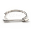 304 Stainless Steel D Shape Bangle with Arrow Screw BJEW-G636-06P-2