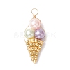 5Pcs Seed Beaded Ice Cream Pendants PALLOY-JF03903-3