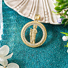 1Pc Brass Micro Pave Cubic Zirconia Pendants KK-TA0002-80C-G-3