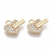 Brass Micro Pave Clear Cubic Zirconia Charms KK-S355-010-NF-2