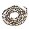 Natural Pyrite Beads Strands X-G-T107-10-2