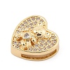 Brass Micro Pave Cubic Zirconia Slide Charms ZIRC-I068-05G-3