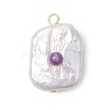 Gemstone & Baroque Pearl Keshi Pearl Pendants PALLOY-JF02916-3