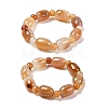Natural Agate Bead Stretch Bracelets G-P570-01A-4