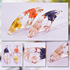 Resin with Dried Flower Thumb Bookmark AJEW-WH0020-87-5
