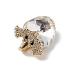 Real 18K Gold Plated Rack Plating Brass Micro Pave Clear Cubic Zirconia Pendants KK-C015-10G-03-2