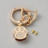 DIY Alloy Rhinestone Spring Gate Rings Keychains FIND-TAC0027-26A-G-1