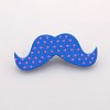 Lovely Iron Back Bar Pin Polka Dot Printed Wood Mustache Brooches X-JEWB-M003-02-2