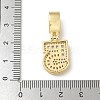 Brass Clear Cubic Zirconia European Dangle Charms KK-R003-01G-05-4