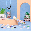 50pcs 5 colors Frosted Resin Flower Cabochons CRES-TA0001-27-6