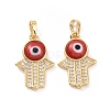 Brass Micro Pave Cubic Zirconia Pendants ZIRC-F136-02G-3