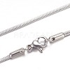 Non-Tarnish 304 Stainless Steel Herringbone Chain Necklaces STAS-P101-48P-1