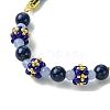 3Pcs 3 Styles 6mm Round Dyed Natural Lapis Lazuli & Yellow Jade & Black Onyx Bead Slider Bracelet Sets BJEW-MZ00062-5