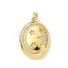 Brass Micro Pave Clear Cubic Zirconia Locket Pendants X-KK-F905-03G-1