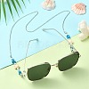Synthetic Turquoise Tortoise & Glass Seed Beaded Eyeglasses Chains AJEW-EH00394-01-2