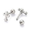 201 Stainless Steel Barbell Cartilage Earrings EJEW-R147-31-3