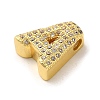 Brass Micro Pave Clear Cubic Zirconia Charms ZIRC-C009-01G-A-2