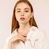Fingerinspire 4Pcs 2 Colors Double Wing with Hanging Chain Alloy Suit Collar Brooch JEWB-FG0001-02-5