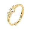 Brass Micro Pave Clear Cubic Zirconia Finger Rings for Women CU-CBAE7DF-12G-02-4