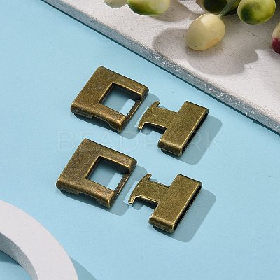 Tibetan Style Alloy Snap Lock Clasps TIBEB-A101306-AB-FF-1