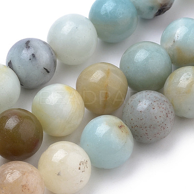 Natural Flower Amazonite Beads Strands G-S259-13-12mm-1