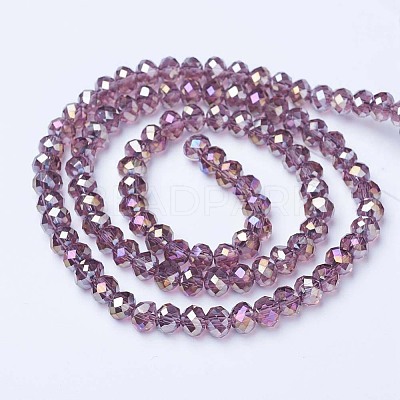 Electroplate Glass Beads Strands EGLA-A034-T8mm-B10-1