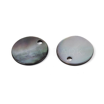 Natural Black Lip Shell Disc Charms BSHE-T014-41A-1