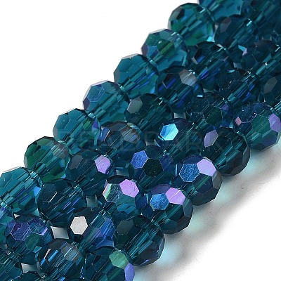Electroplate Transparent Glass Beads Strands EGLA-A035-T6mm-L12-1