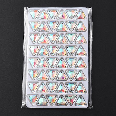 Triangle Shape Sew on Rhinestone GLAA-WH0033-55A-01-1