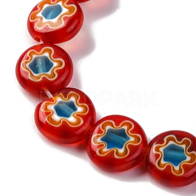 Handmade Millefiori Lampwork Beads Strands LAMP-G164-04-1