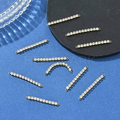 SHEGRACE Brass Pave Clear Cubic Zirconia Connector Charms XGRQ3P478-640G-1