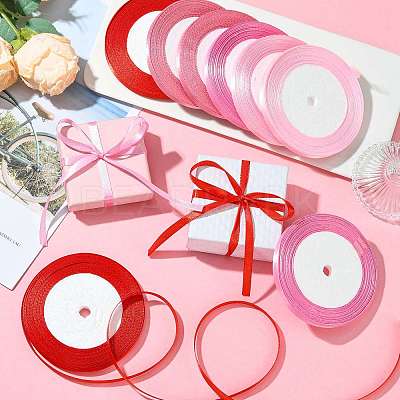 8Rolls 4 Colors Single Face Satin Ribbon OCOR-FS0001-10D-1