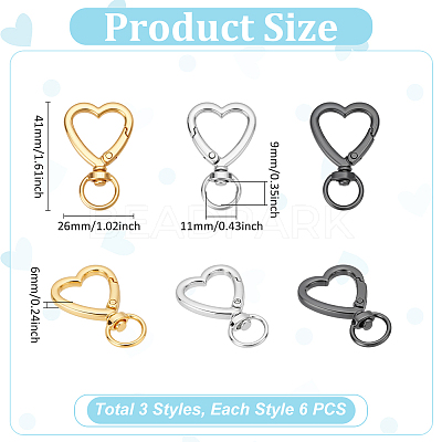 18Pcs 3 Colors Alloy Swivel Clasps FIND-UN0007-75-1