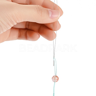 Iron Collapsible Big Eye Beading Needles TOOL-R095-04-1