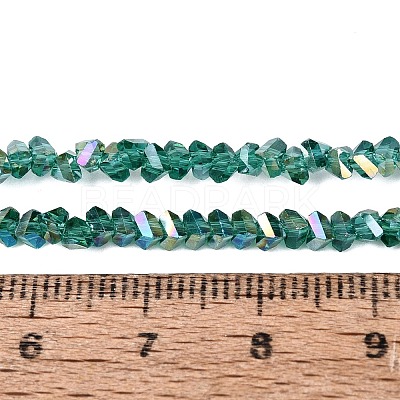 Electroplate Transparent Glass Beads Strands EGLA-Q139-01A-A20-1