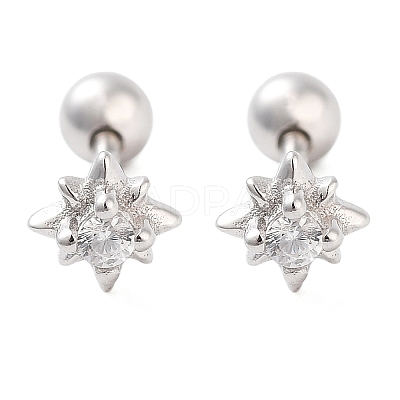 925 Sterling Silver Micro Pave Cubic Zirconia Cartilage Earrings for Women EJEW-F342-06P-1