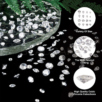 320Pcs 16 Style Cubic Zirconia Cabochons ZIRC-YS0001-03-1