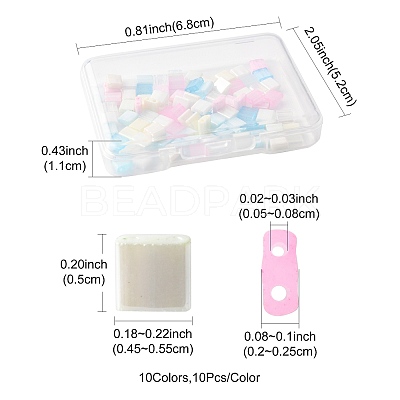 100Pcs 10 Styles 2-Hole Glass Seed Beads SEED-FS0001-45-1