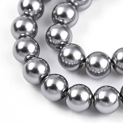 Baking Paint Pearlized Glass Pearl Bead Strands HY-N002-4mm-A01-1
