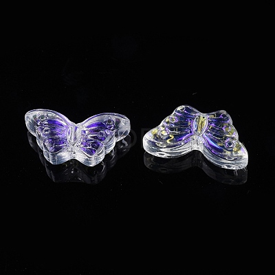 Electroplate Transparent Glass Beads EGLA-L027-E-A01-1