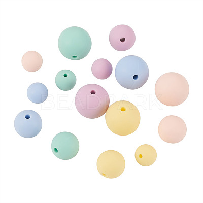 150Pcs 15 Styles Silicone Beads SIL-TA0001-25-1