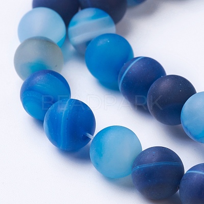 Natural Grade A Striped Agate/Banded Agate Beads Strands G-E478-05-8mm-1