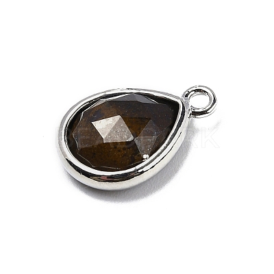 Natural Tiger Eye Faceted Pendants G-U019-05P-11-1