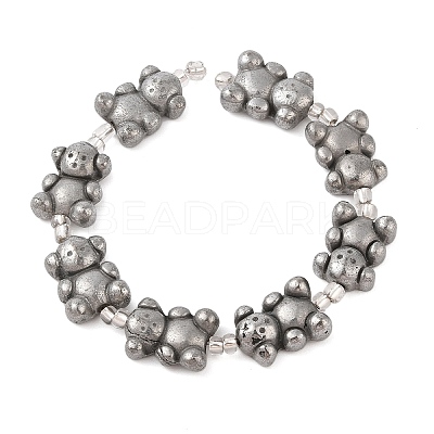 Electroplated Natural Pyrite Beads Strands G-Q187-02C-1