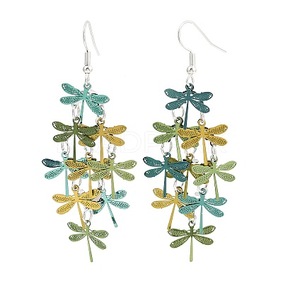 430 Stainless Steel Dragonfly Dangle Earrings EJEW-A137-04P-04-1