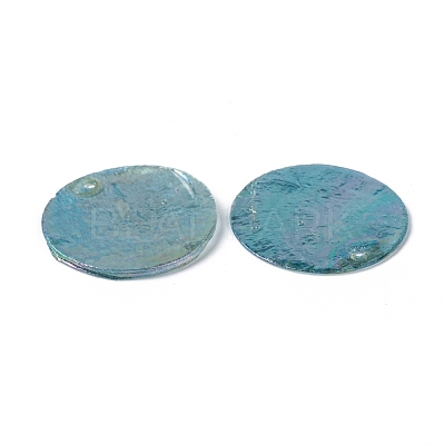 AB Color Plated Capiz Shell Pendants SSHEL-T008-01A-1